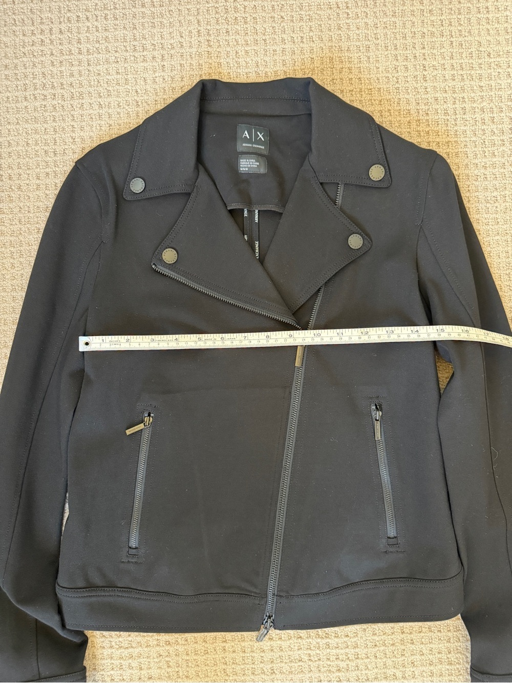 Armani Exchange Black Moto Jacket | Size M - Picture 5 of 6